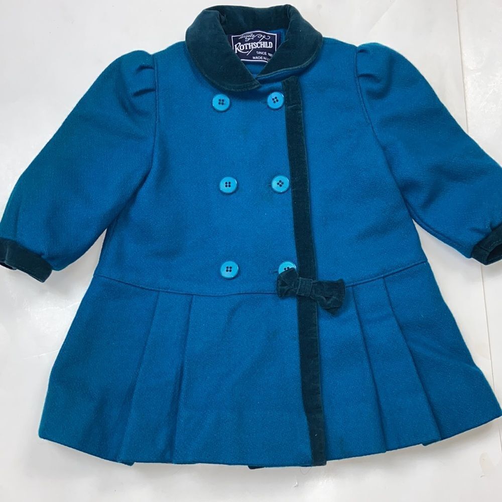 Rothschild VTG ILGWU Girl blue Peat Coat Jacket Size 2T Tailored by Rothschild